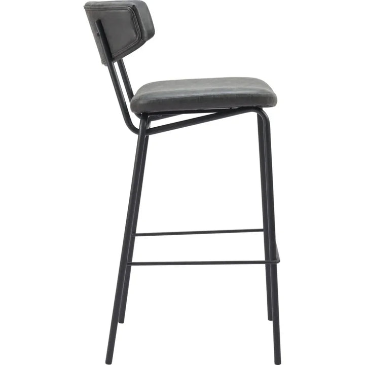Charon Barstool (Set of 2) Vintage Black - LOOMLAN - Zuo Modern - Bar Stools