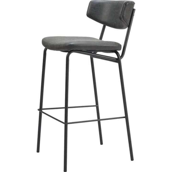 Charon Barstool (Set of 2) Vintage Black - LOOMLAN - Zuo Modern - Bar Stools