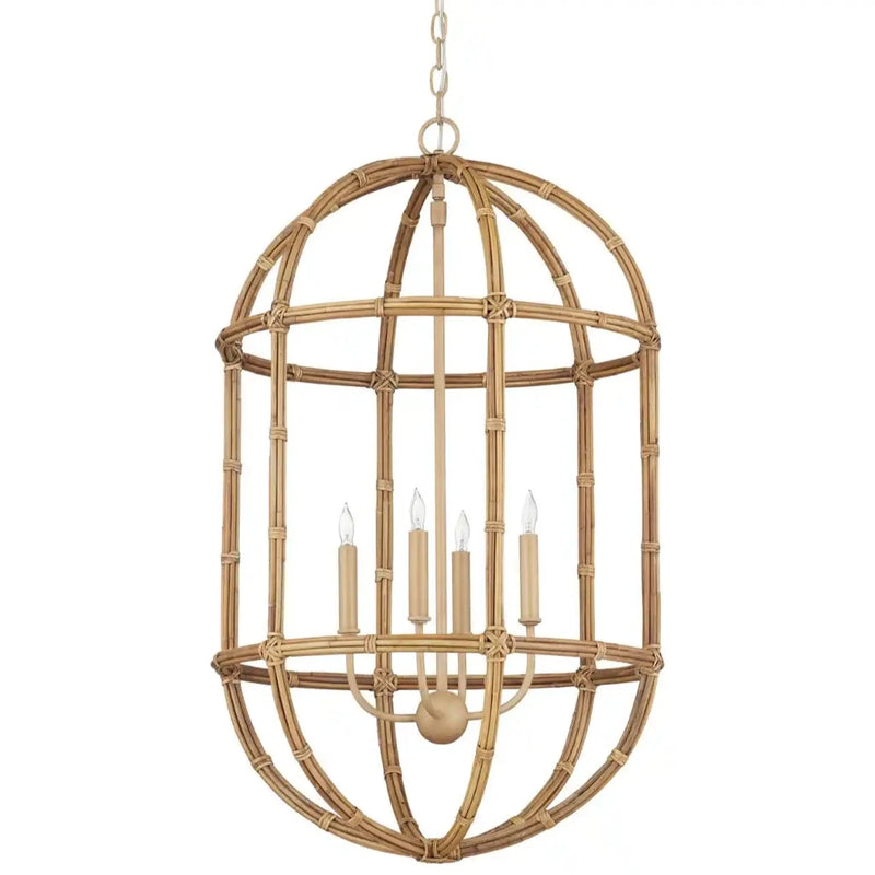 Charrette Natural Rattan Wrapped Lantern