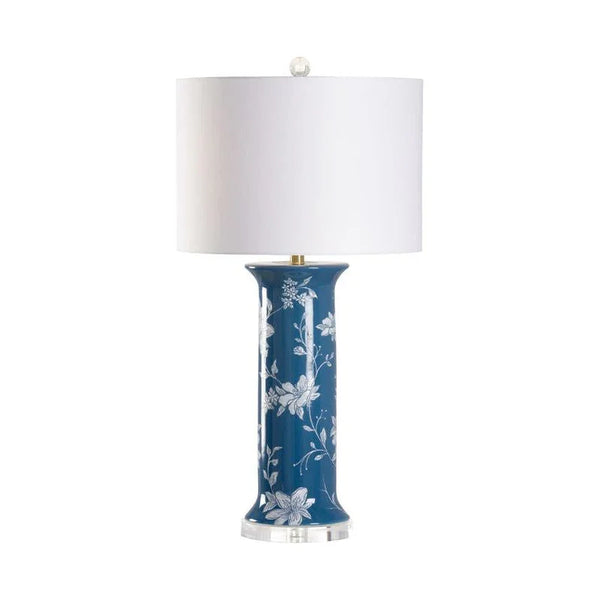 Chastity Hand Painted Blue Table Lamp - LOOMLAN - Wildwood - Table Lamps