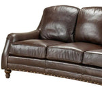 Chattam Dark Brown Leather Sofa Made the USA