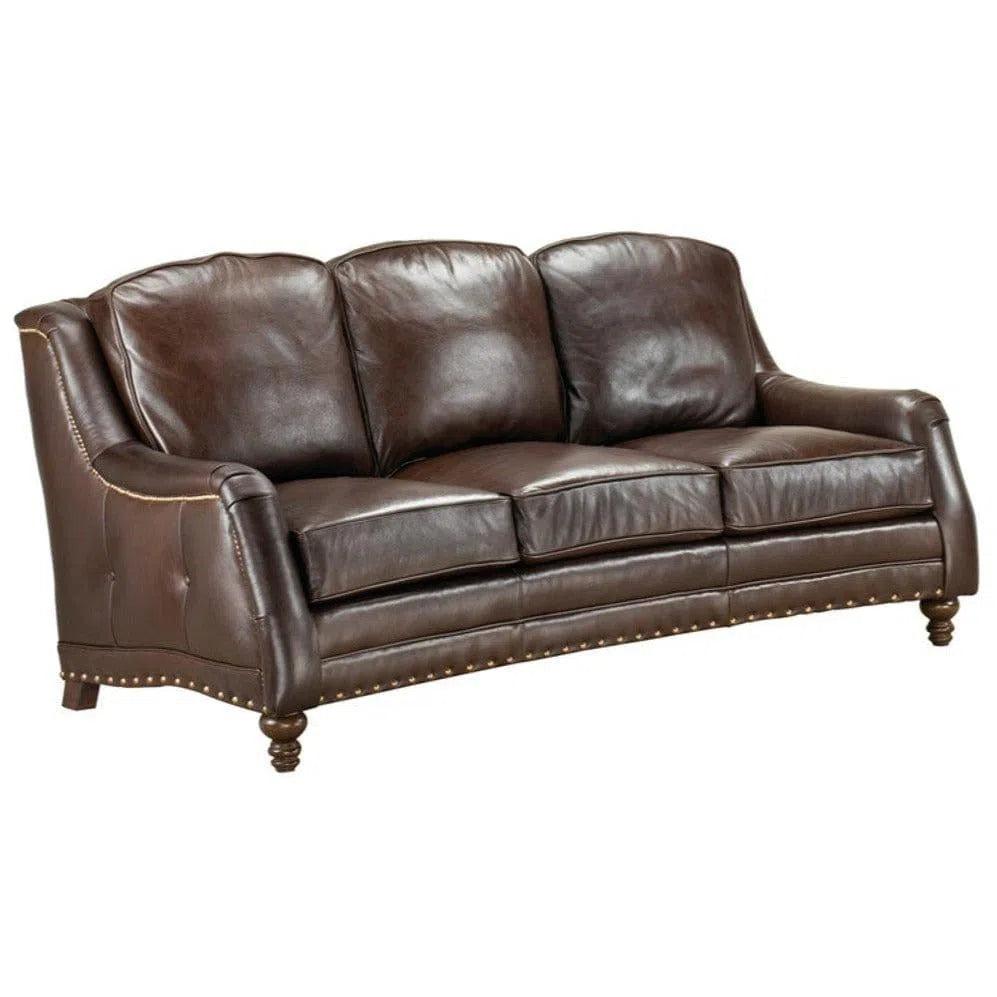 Chattam Dark Brown Leather Sofa Made the USA