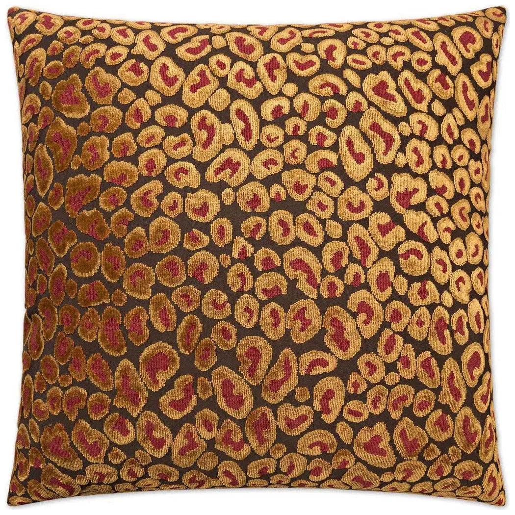 Cheetah Ruby Red Throw Pillow With Insert