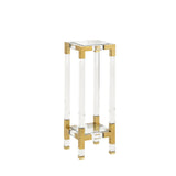 Chelsea Acrylic Framed Clear Pedestal-Side Tables-Chelsea House-Small-Gold-LOOMLAN