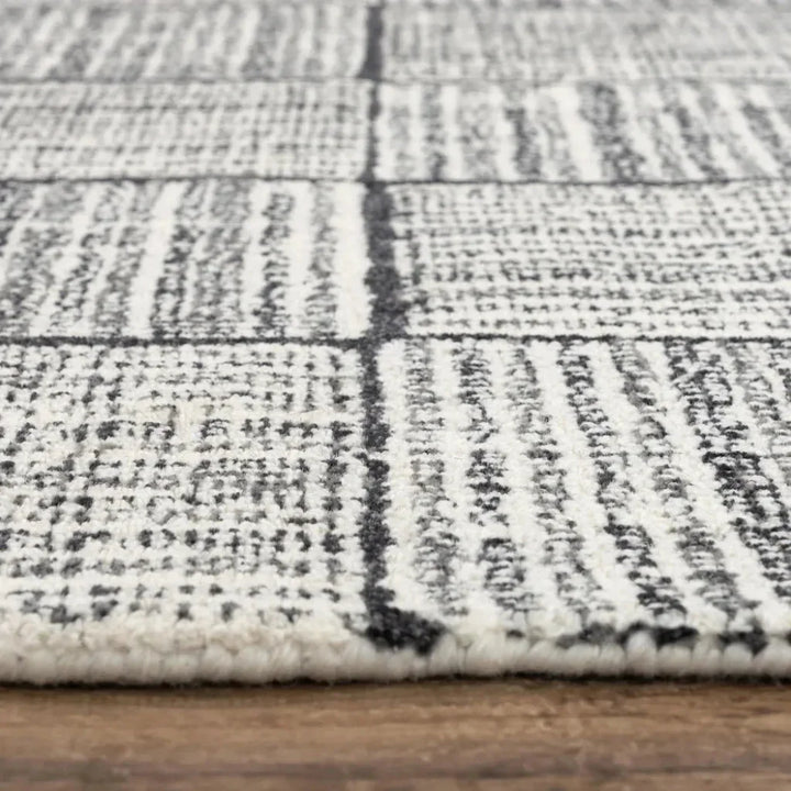 Ches Geometric Charcoal Area Rugs For Living Room - LOOMLAN - LOOMLAN - Area Rugs