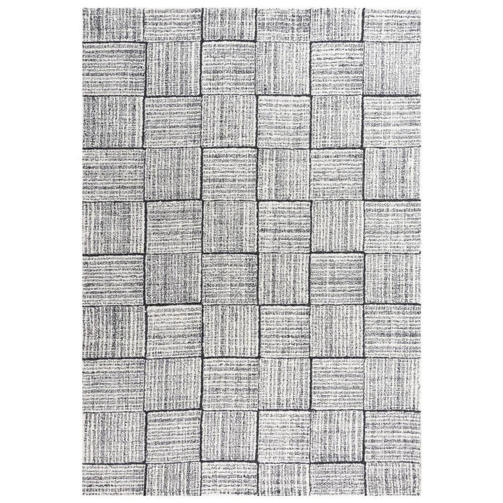 Ches Geometric Charcoal Area Rugs For Living Room - LOOMLAN - LOOMLAN - Area Rugs