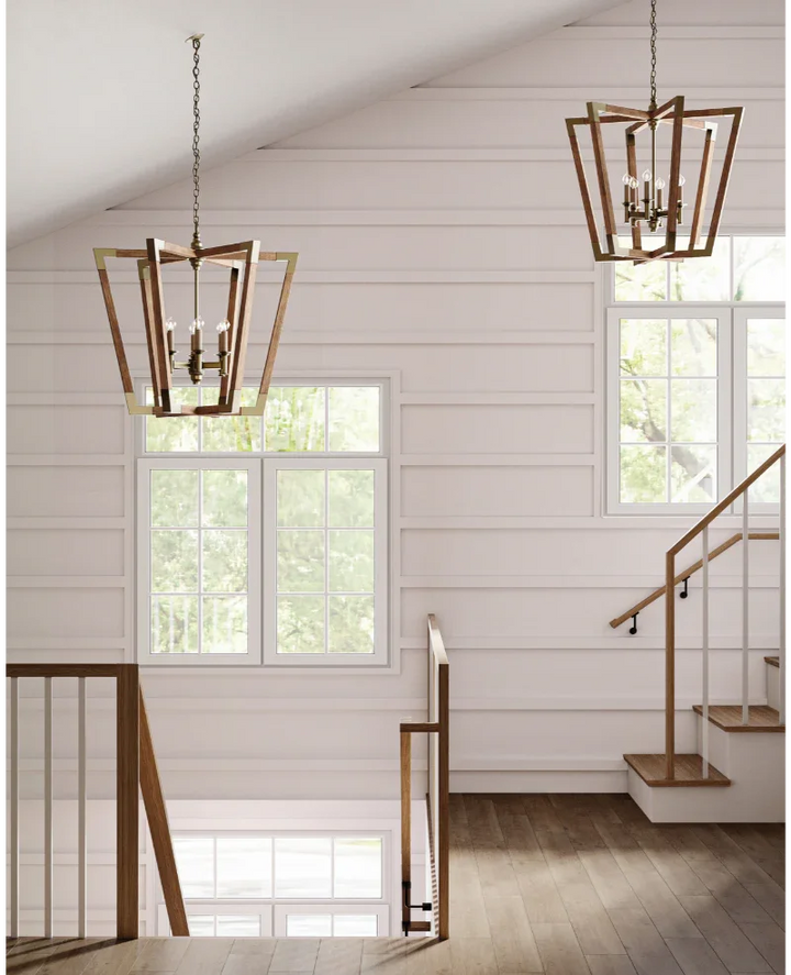 Chestnut Brass Bastian Large Lantern - LOOMLAN - Currey & Co - Pendants