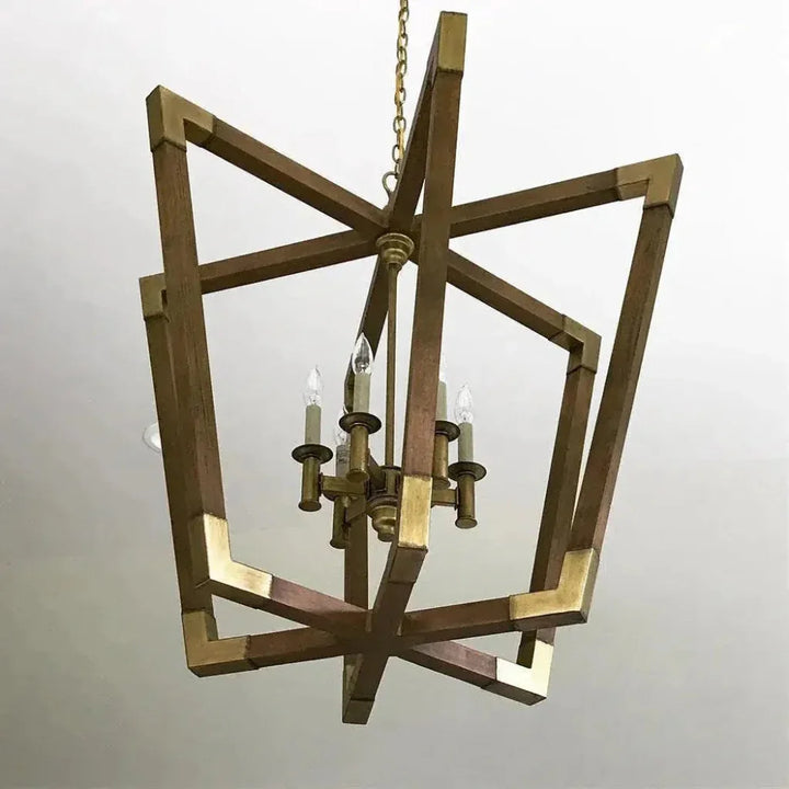 Chestnut Brass Bastian Large Lantern - LOOMLAN - Currey & Co - Pendants