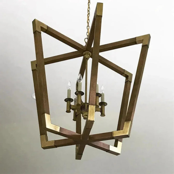 Chestnut Brass Bastian Medium Lantern - LOOMLAN - Currey & Co - Pendants