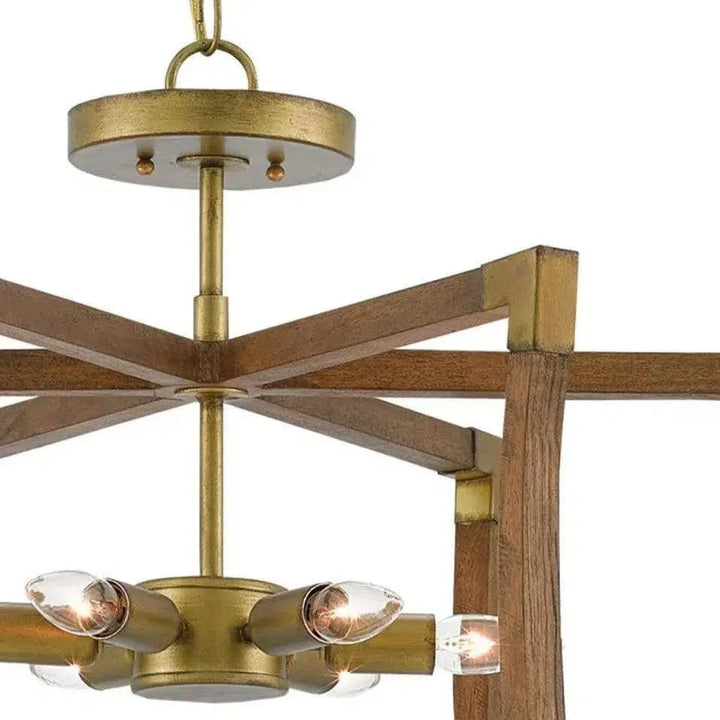 Chestnut Brass Bastian Small Lantern - LOOMLAN - Currey & Co - Pendants