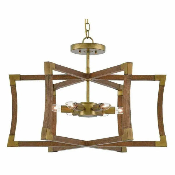 Chestnut Brass Bastian Small Lantern - LOOMLAN - Currey & Co - Pendants
