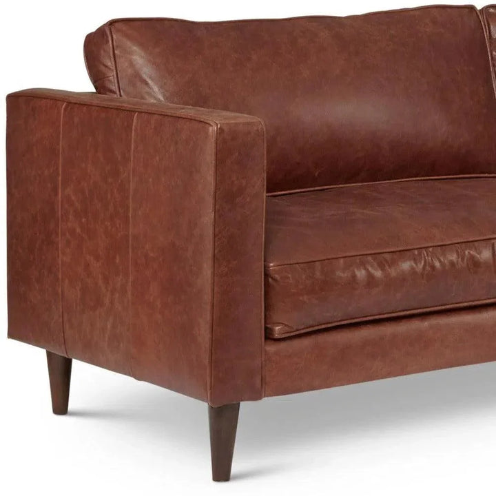 Cheviot Leather Left Arm Sectional Chaise - LOOMLAN - One For Victory - Sectionals