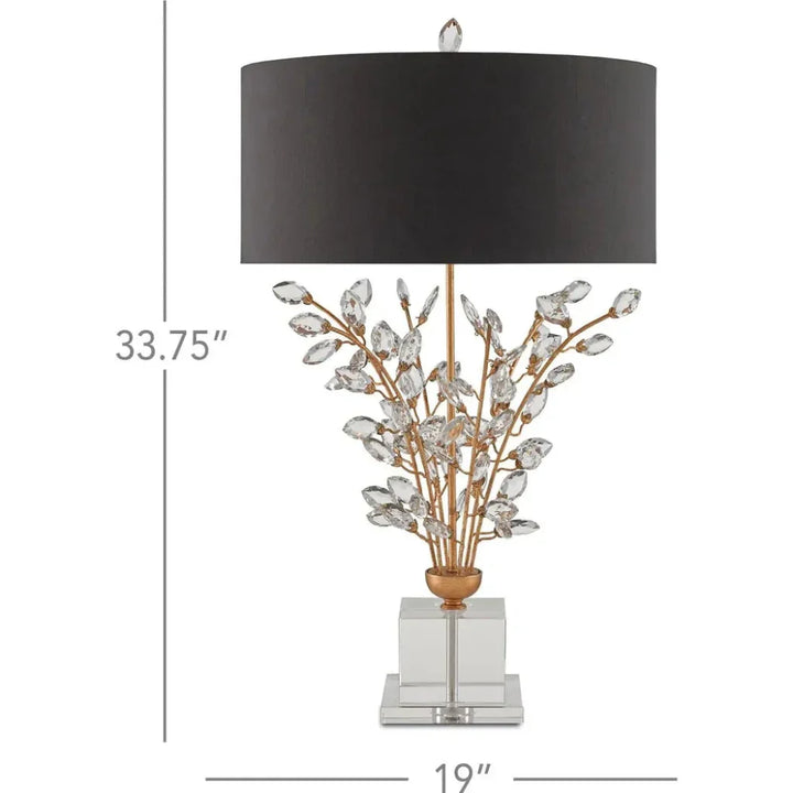 Chinois Gold Leaf Forget - Me - Not Table Lamp - LOOMLAN - Currey & Co - Table Lamps