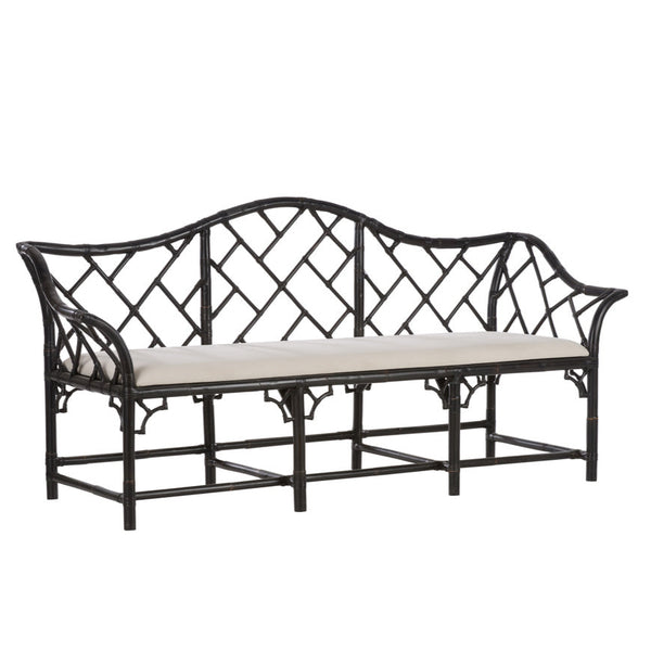 Chippendale Bamboo Rattan Settee