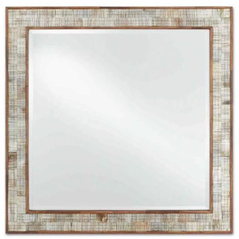 Chiseled Horn Natural Hyson Square Mirror