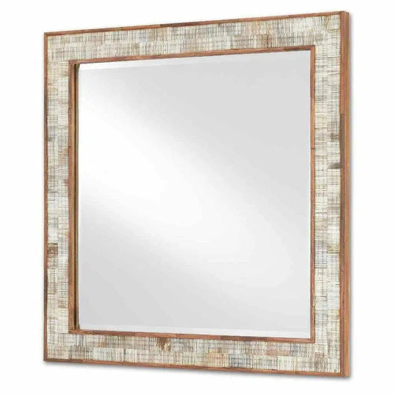 Chiseled Horn Natural Hyson Square Mirror