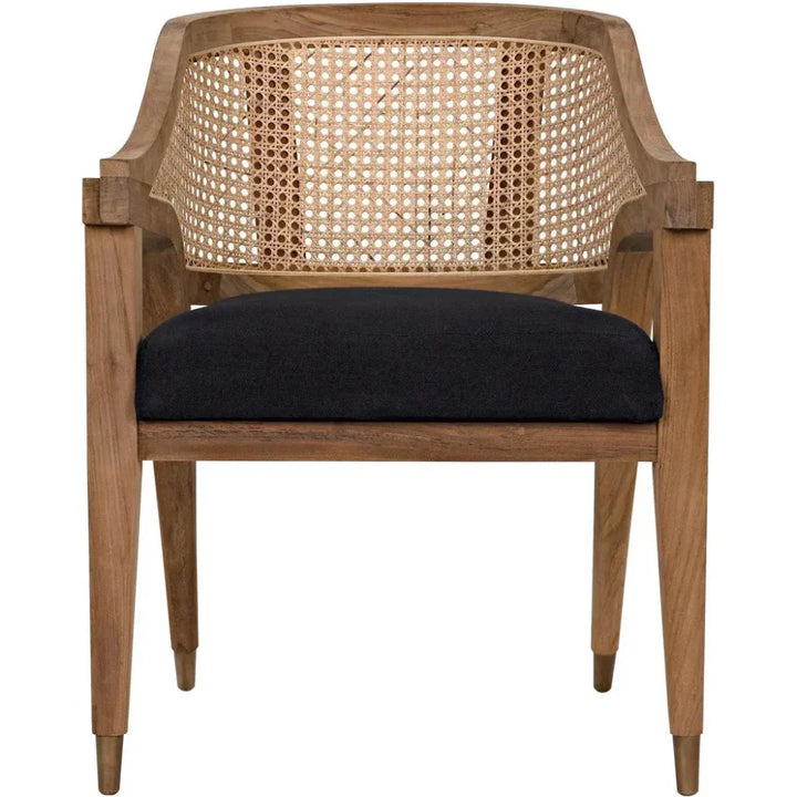 Chloe Natural Teak Wood Chair Black Caning - LOOMLAN - Noir - Accent Chairs
