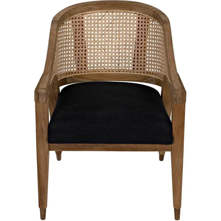Chloe Natural Teak Wood Chair Black Caning - LOOMLAN - Noir - Accent Chairs