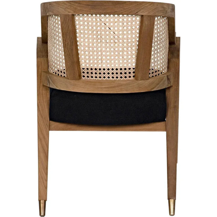 Chloe Natural Teak Wood Chair Black Caning - LOOMLAN - Noir - Accent Chairs