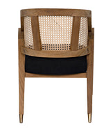 Chloe Natural Teak Wood Chair With Black Caning-Club Chairs-Noir-LOOMLAN