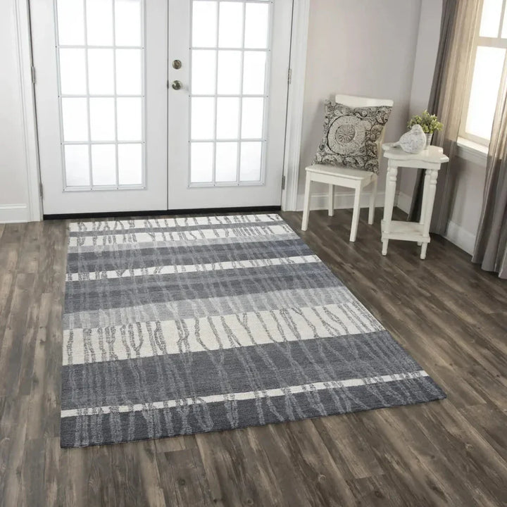 Choa Stripe Charcoal Area Rugs For Living Room - LOOMLAN - LOOMLAN - Area Rugs