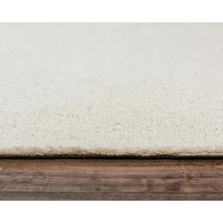 Chos Wool White Hallway Kitchen Runner Rug - LOOMLAN