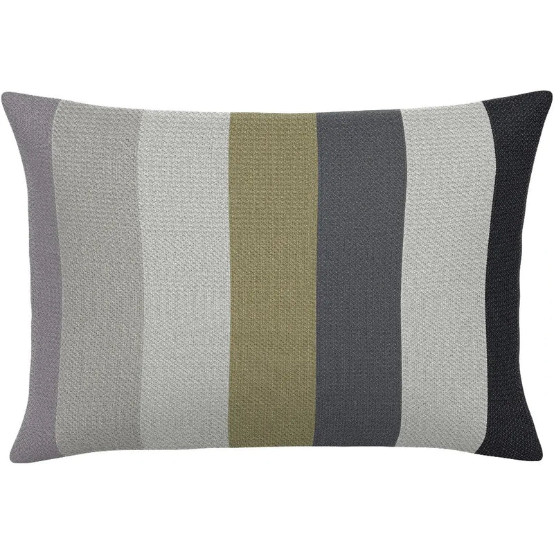 Chroma Stripe Gray Handmade Outdoor Pillow-Outdoor Pillows-Earnest Collection-20"x13" Lumbar-LOOMLAN