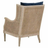 Churchill Club Chair Denim Velvet Natural Gray Birch Cane Club Chairs LOOMLAN By Essentials For Living