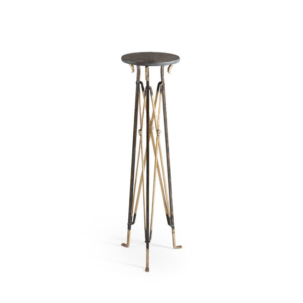 Churchill Metalic Gold Pedestal-Side Tables-Chelsea House-LOOMLAN