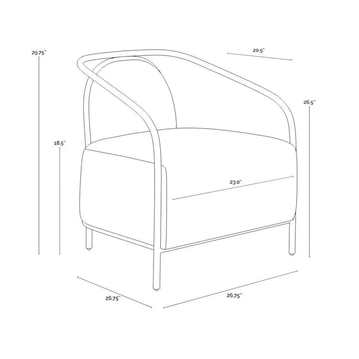 Cicero Lounge Chair Faux Leather Modern - LOOMLAN - SUNPAN - Accent Chairs