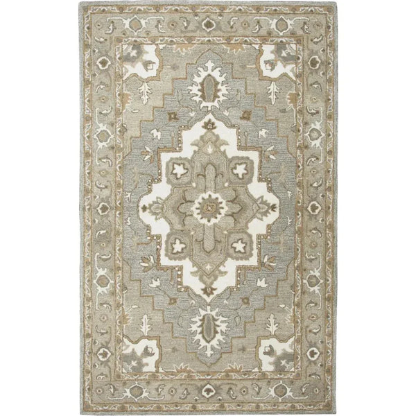 Cira Oriental Medallion Gray Large Area Rugs - LOOMLAN - LOOMLAN - Area Rugs