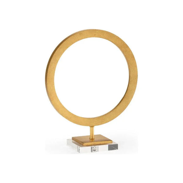 Circle Accent Gold Iron Design Sculpture - LOOMLAN - Chelsea House - Statues & Sculptures