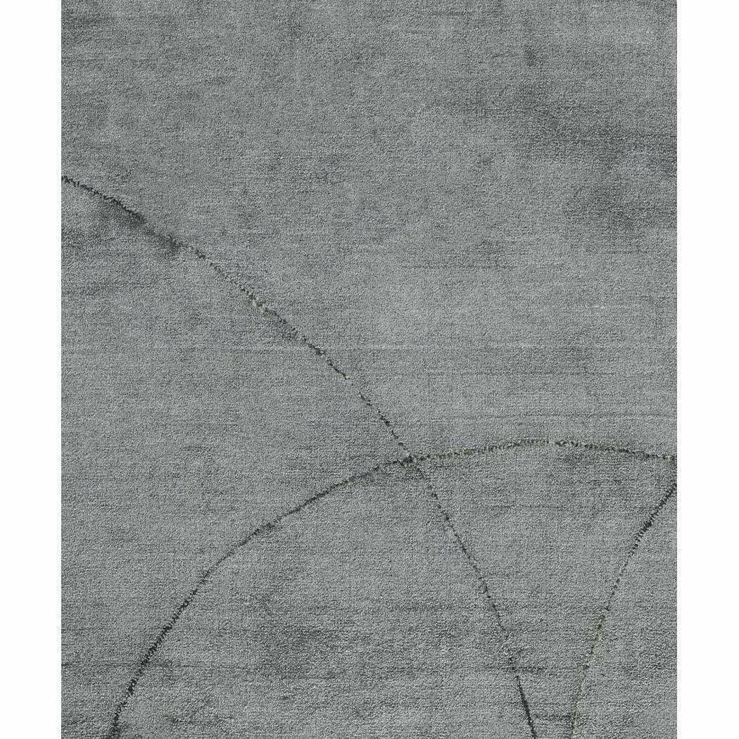 Circulus Grey Solid Handmade Wool Rug