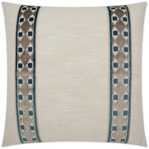 Cirque Peacock Band Blue Large Throw Pillow Insert - LOOMLAN - D.V. Kap - Throw Pillows