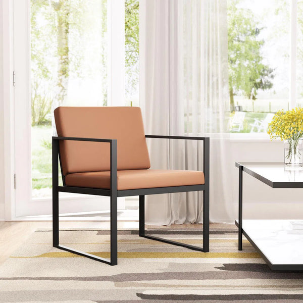 Claremont Arm Chair Brown Club Chairs LOOMLAN By Zuo Modern