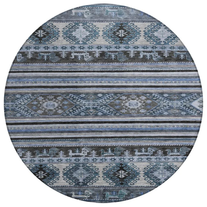 Claritha Blue Washable Indoor - Outdoor Rug - LOOMLAN - LOOMLAN Rugs - Outdoor Rugs