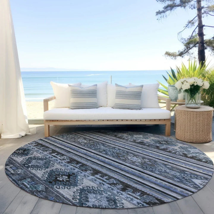 Claritha Blue Washable Indoor - Outdoor Rug - LOOMLAN - LOOMLAN Rugs - Outdoor Rugs