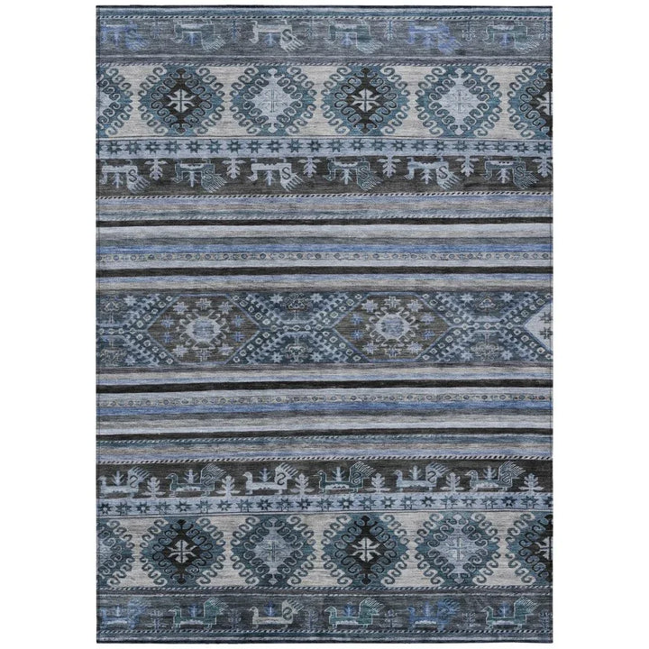 Claritha Blue Washable Indoor - Outdoor Rug - LOOMLAN - LOOMLAN Rugs - Outdoor Rugs