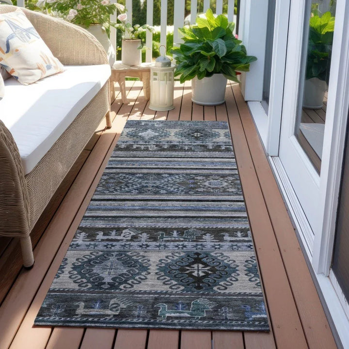 Claritha Blue Washable Indoor - Outdoor Rug - LOOMLAN - LOOMLAN Rugs - Outdoor Rugs
