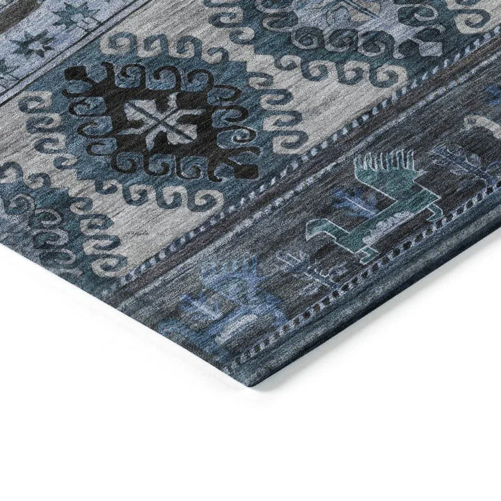 Claritha Blue Washable Indoor - Outdoor Rug - LOOMLAN - LOOMLAN Rugs - Outdoor Rugs