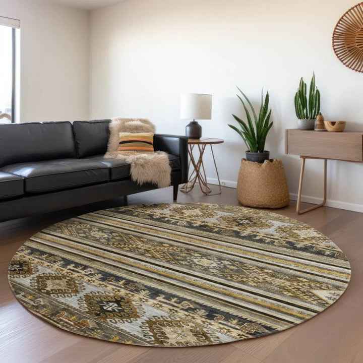 Claritha Brown Washable Indoor - Outdoor Rug - LOOMLAN - LOOMLAN Rugs - Outdoor Rugs