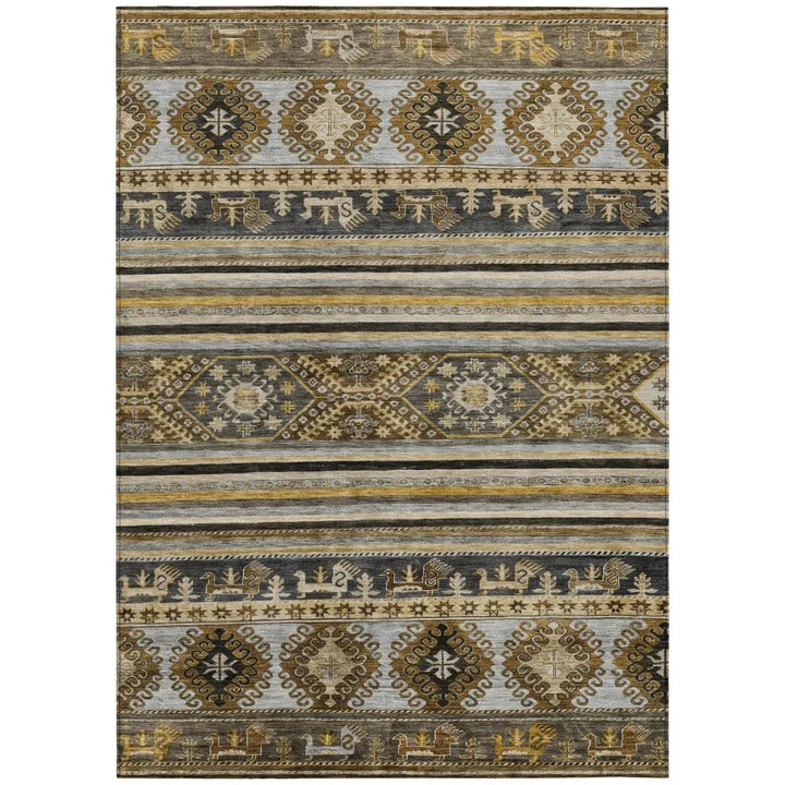 Claritha Brown Washable Indoor - Outdoor Rug - LOOMLAN - LOOMLAN Rugs - Outdoor Rugs
