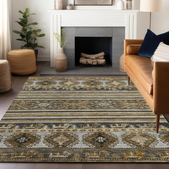 Claritha Brown Washable Indoor - Outdoor Rug - LOOMLAN - LOOMLAN Rugs - Outdoor Rugs