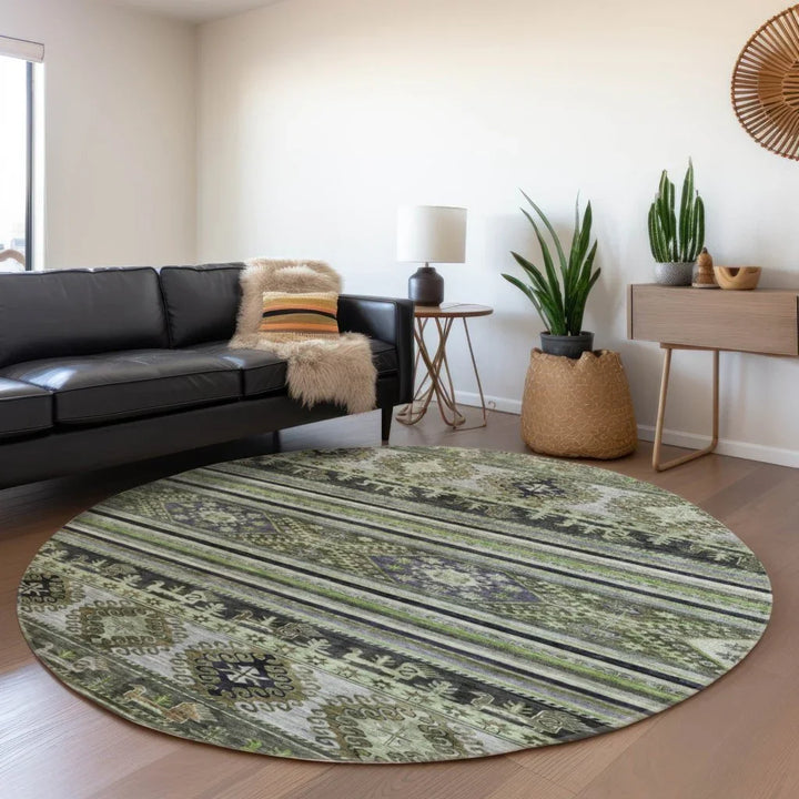 Claritha Green Washable Indoor - Outdoor Rug - LOOMLAN - LOOMLAN Rugs - Outdoor Rugs