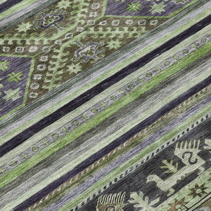 Claritha Green Washable Indoor - Outdoor Rug - LOOMLAN - LOOMLAN Rugs - Outdoor Rugs
