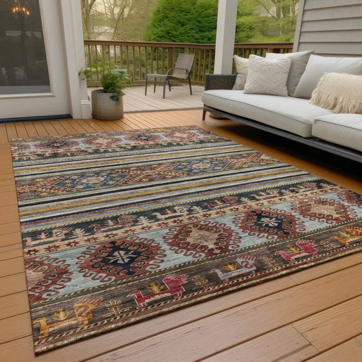 Claritha Orange Washable Indoor - Outdoor Rug - LOOMLAN - LOOMLAN Rugs - Outdoor Rugs