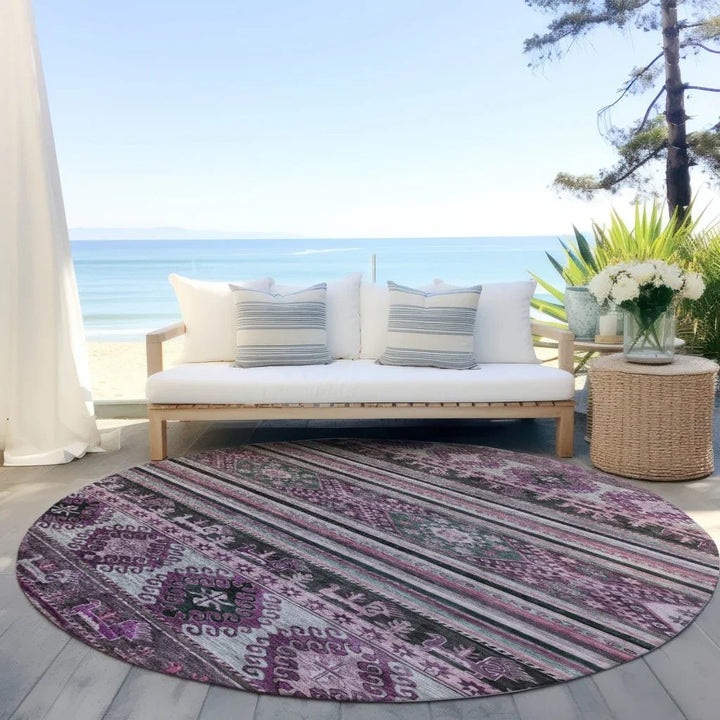 Claritha Purple Washable Indoor - Outdoor Rug - LOOMLAN - LOOMLAN Rugs - Outdoor Rugs