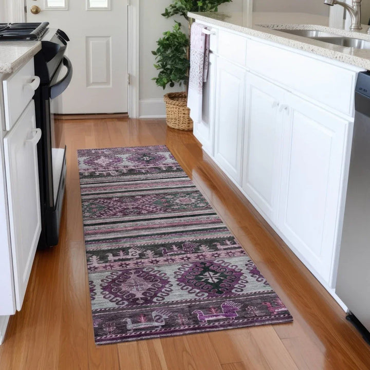 Claritha Purple Washable Indoor - Outdoor Rug - LOOMLAN - LOOMLAN Rugs - Outdoor Rugs