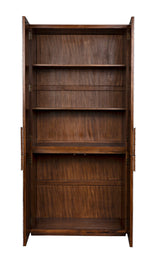 Clash Hutch Armoire Tall Bookcase Cabinet-Bookcases-Noir-LOOMLAN