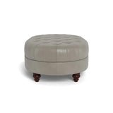 Classic Chesterfield-Inspired Leather Ottoman Retro